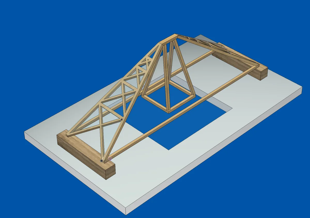 Truss bridge version 2 CAD in Fusion 360